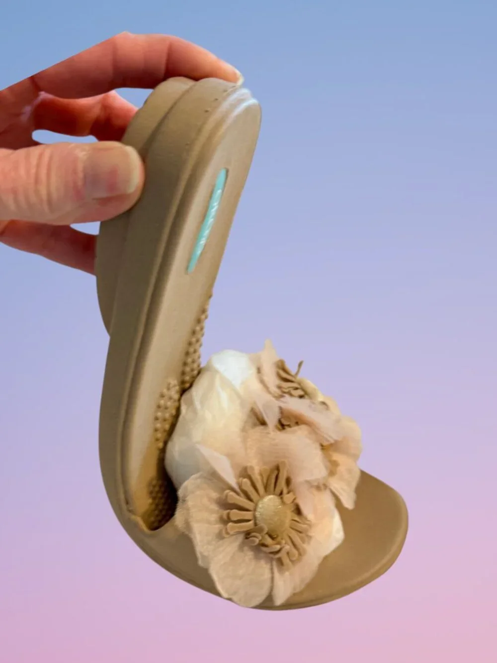 Oka b Catalina Pretty Floral Fringe Flex Sole Girly Boho Comfy Slides Sandals - Picture 4 of 8